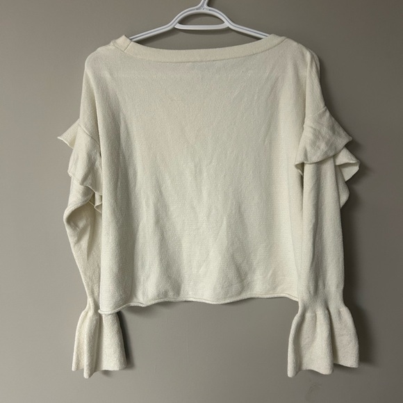 Zara Off White Bell Sleeve Knit Sweater - Picture 3 of 4